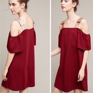 ANTHROPOLOGIE | SUNDAY IN BROOKLYN Cold Shoulder Bow Dress Women’s Size Large